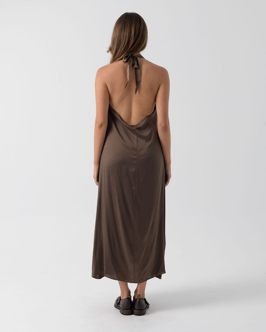 Silk V-neck Halter Dress