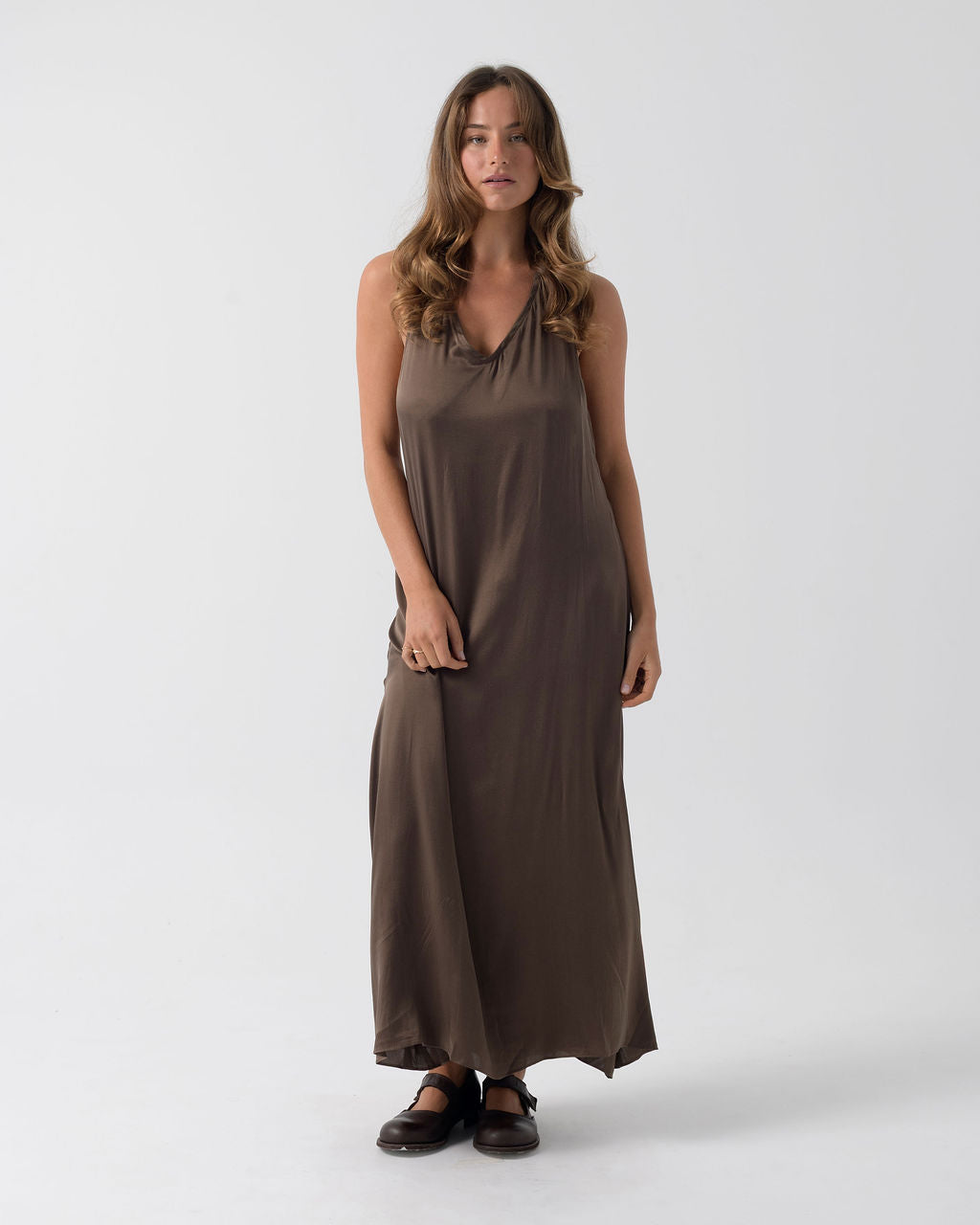 Silk V-neck Halter Dress