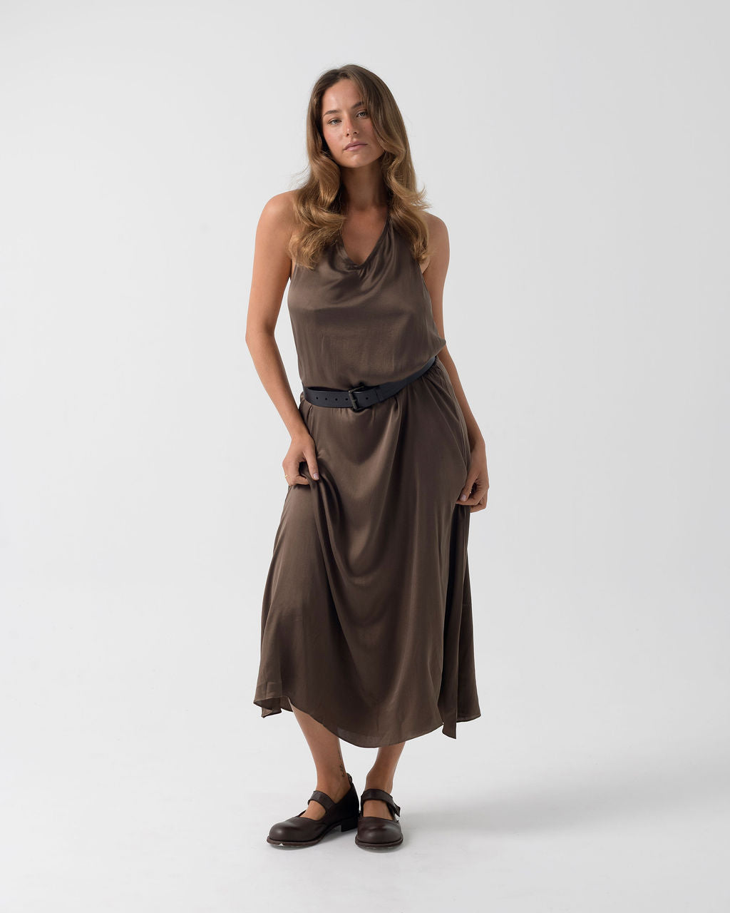 Silk V-neck Halter Dress