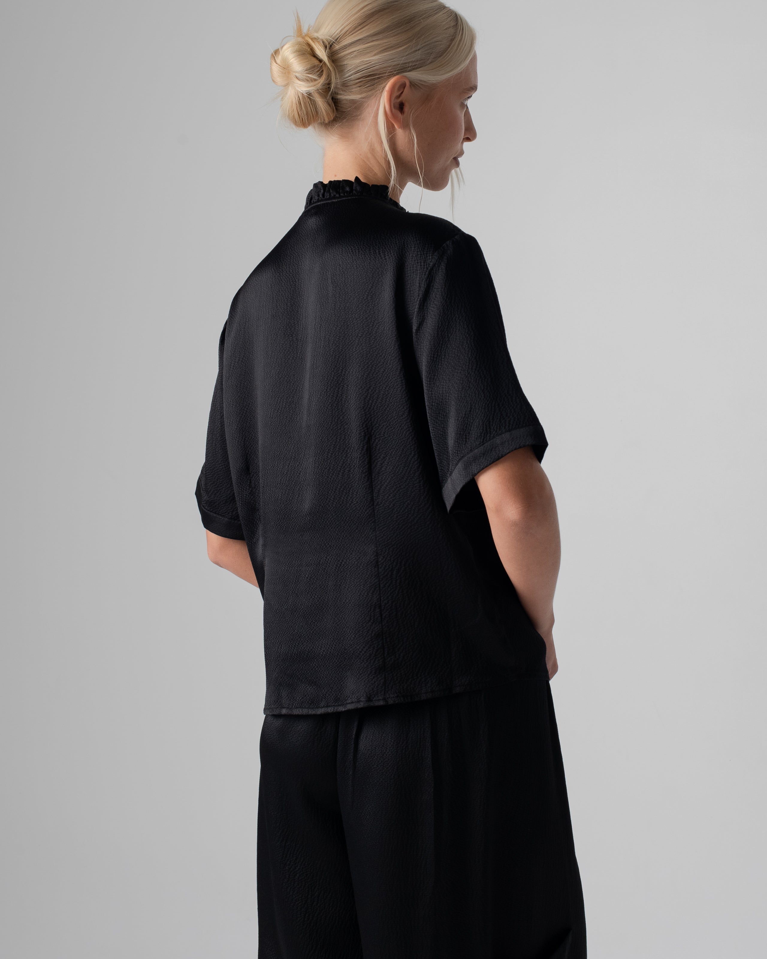 Hammered Silk Frill Shirt