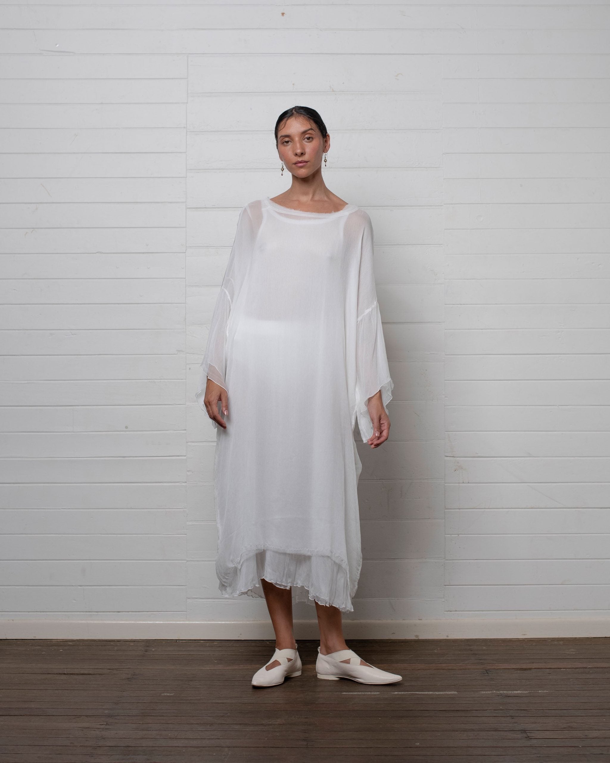 TUNIC CRINKLE CHIFFON WHITE