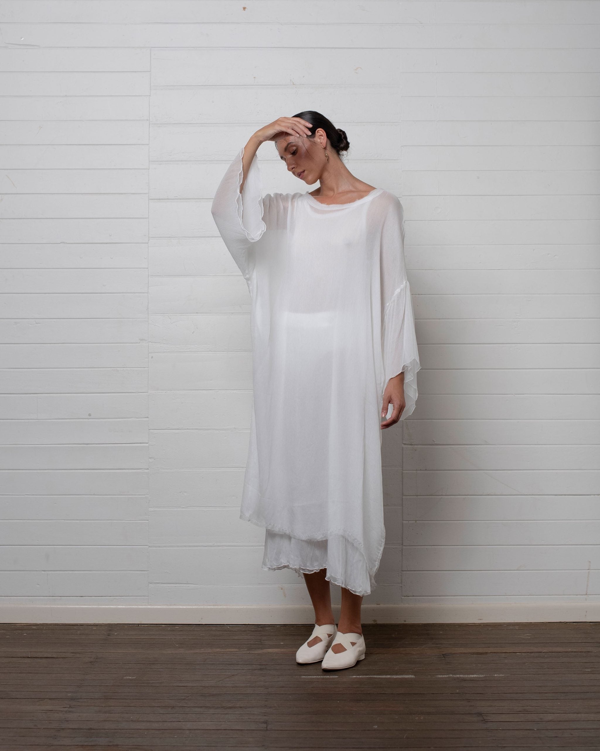 TUNIC CRINKLE CHIFFON WHITE