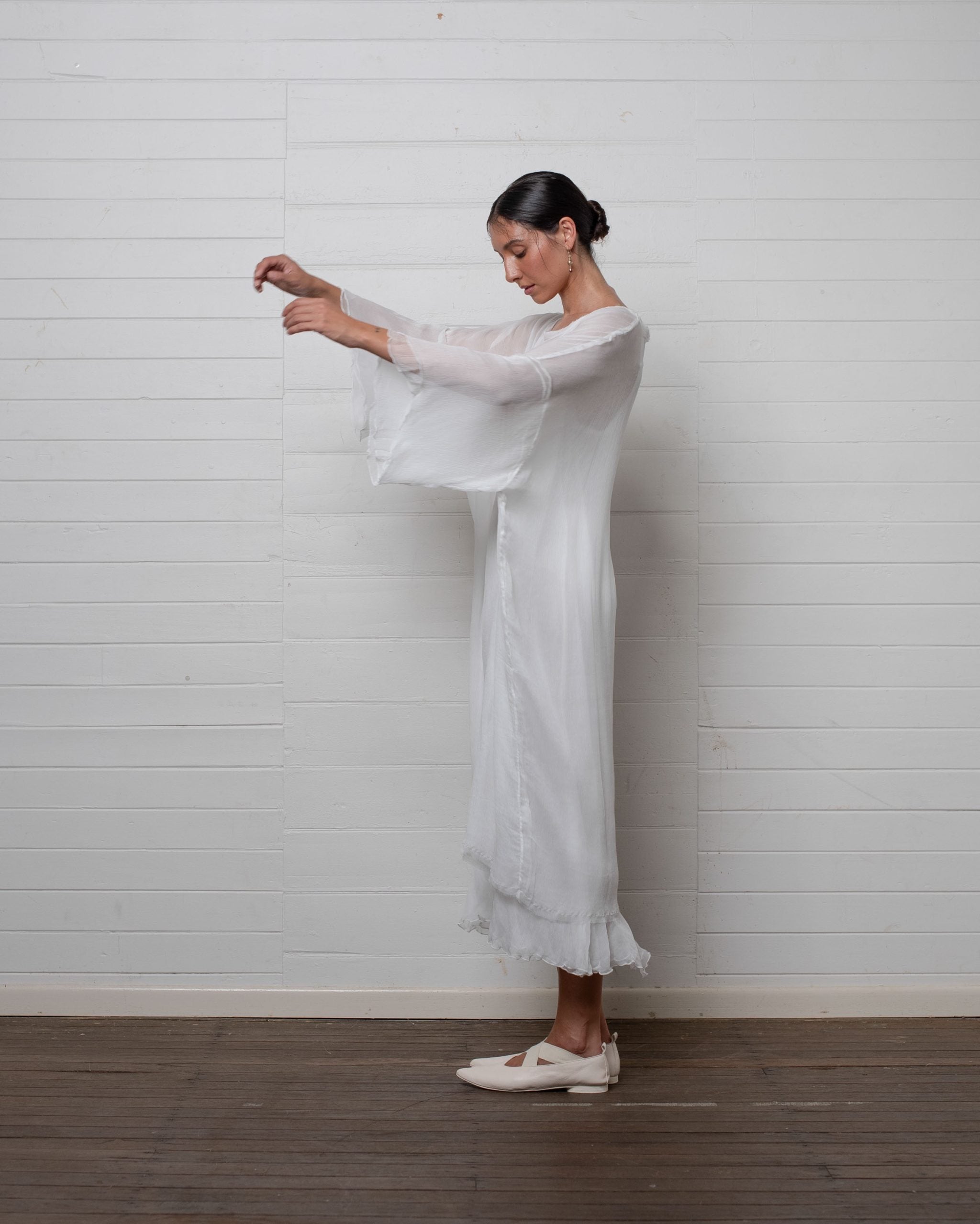 TUNIC CRINKLE CHIFFON WHITE