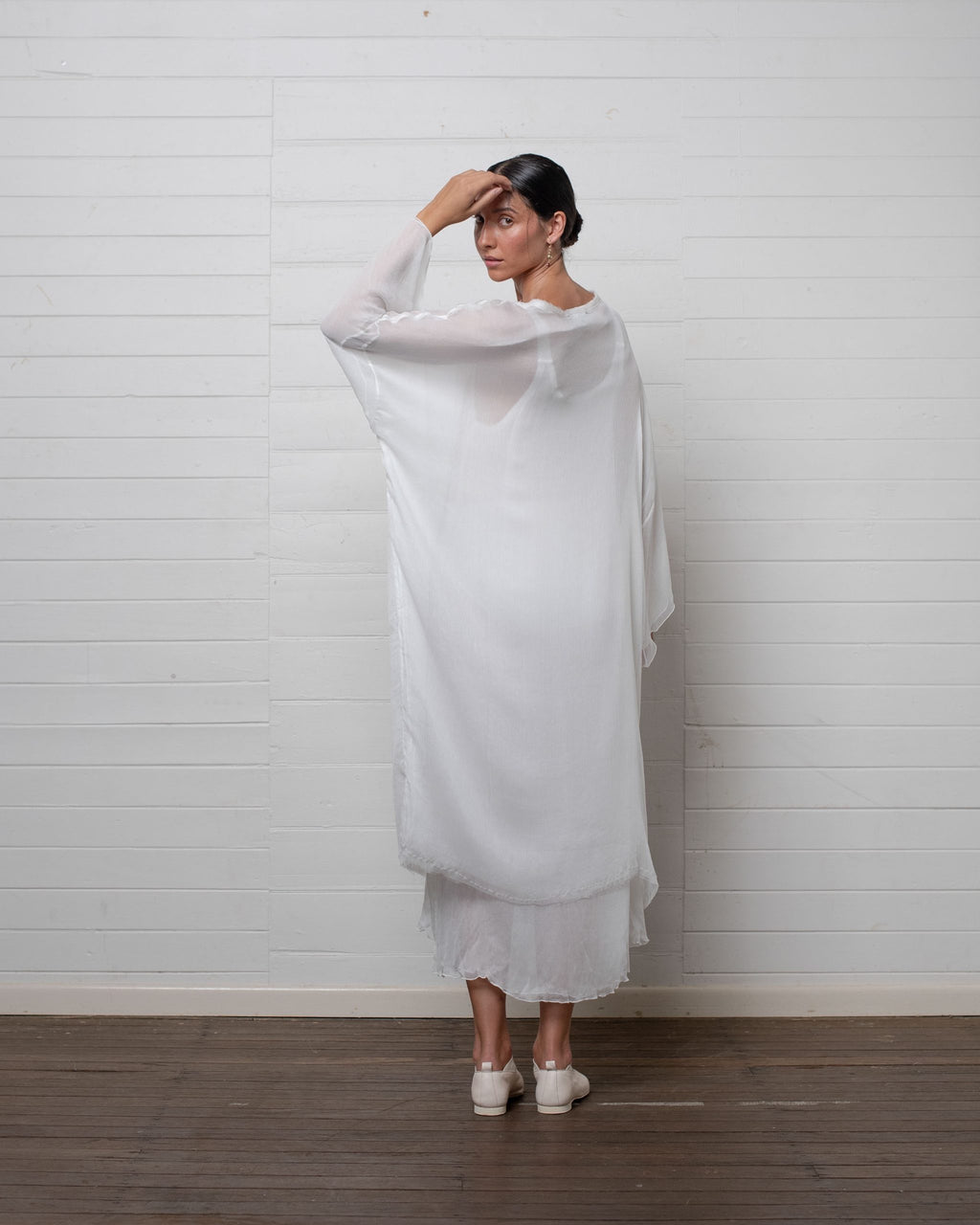 TUNIC CRINKLE CHIFFON WHITE