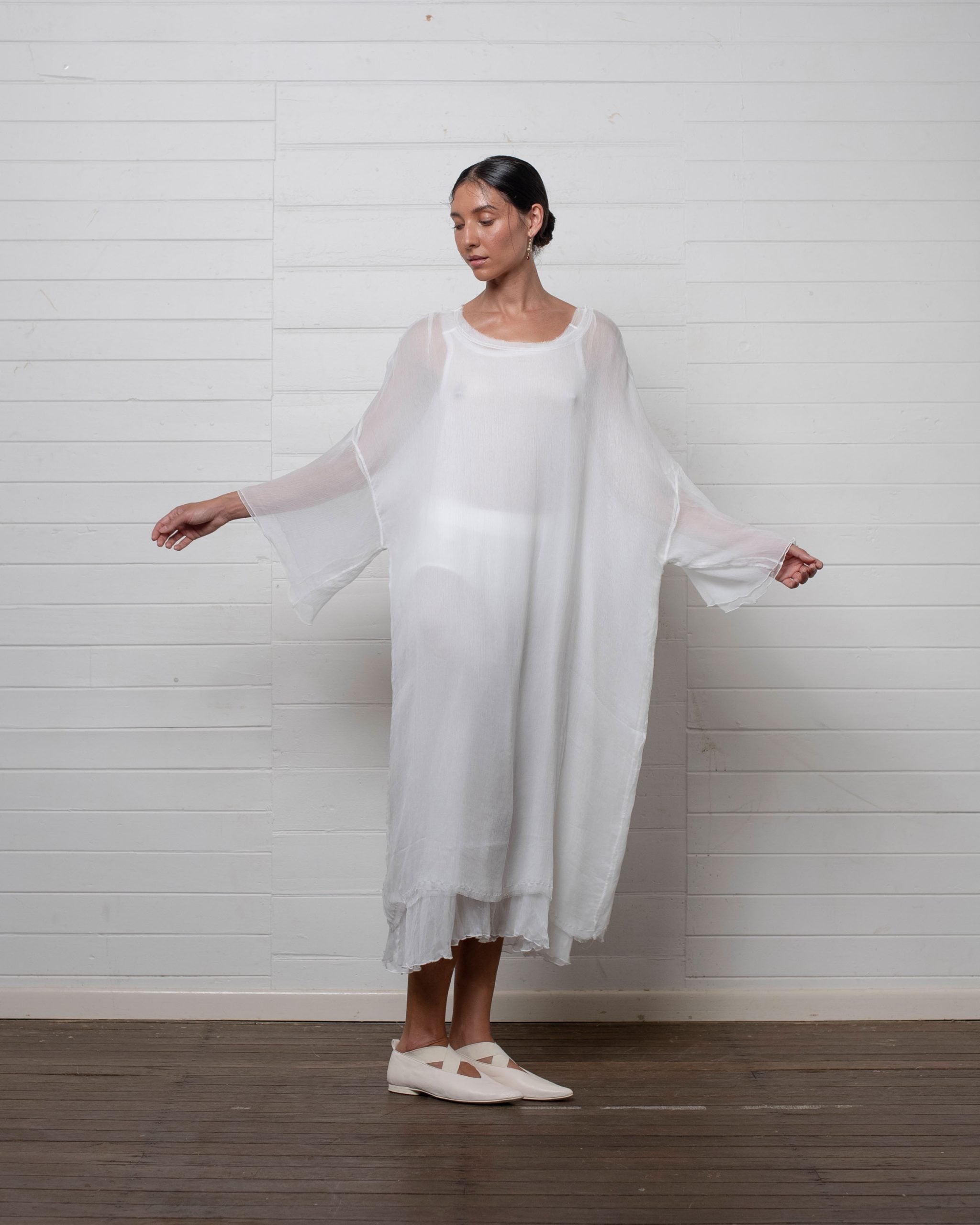 TUNIC CRINKLE CHIFFON WHITE