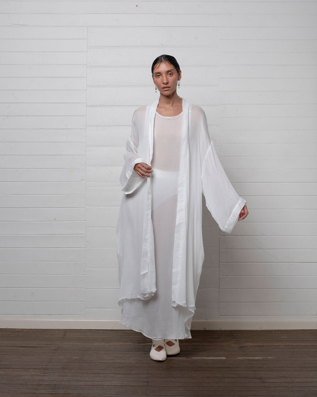 ROBE CRINKLE CHIFFON WHITE