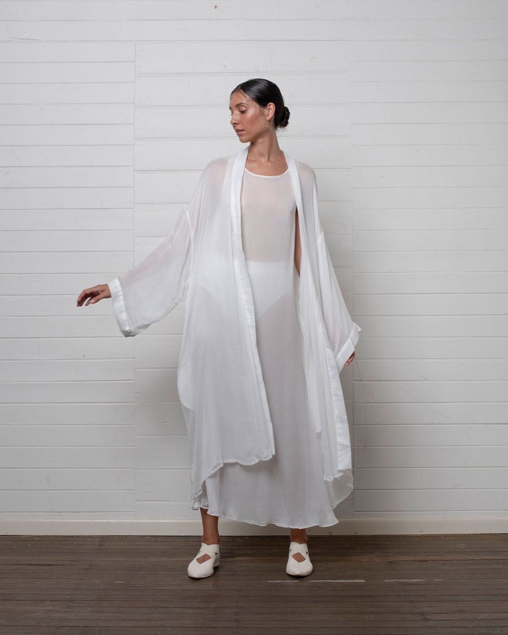 ROBE CRINKLE CHIFFON WHITE