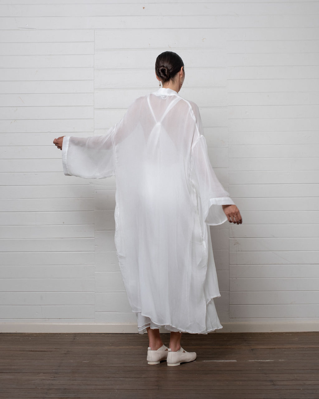 ROBE CRINKLE CHIFFON WHITE