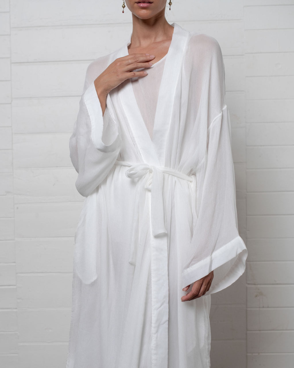 ROBE CRINKLE CHIFFON WHITE