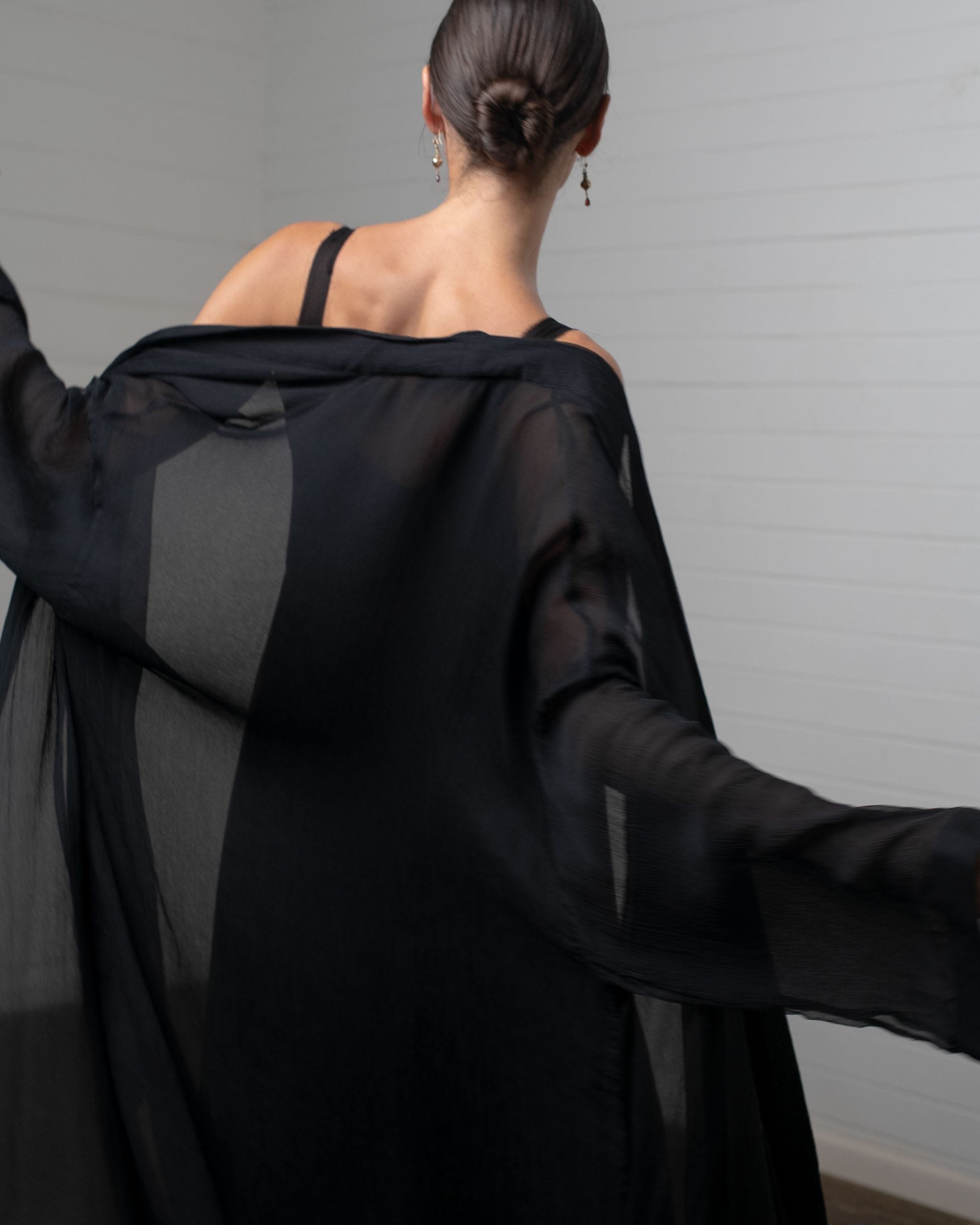 ROBE CRINKLE CHIFFON BLACK