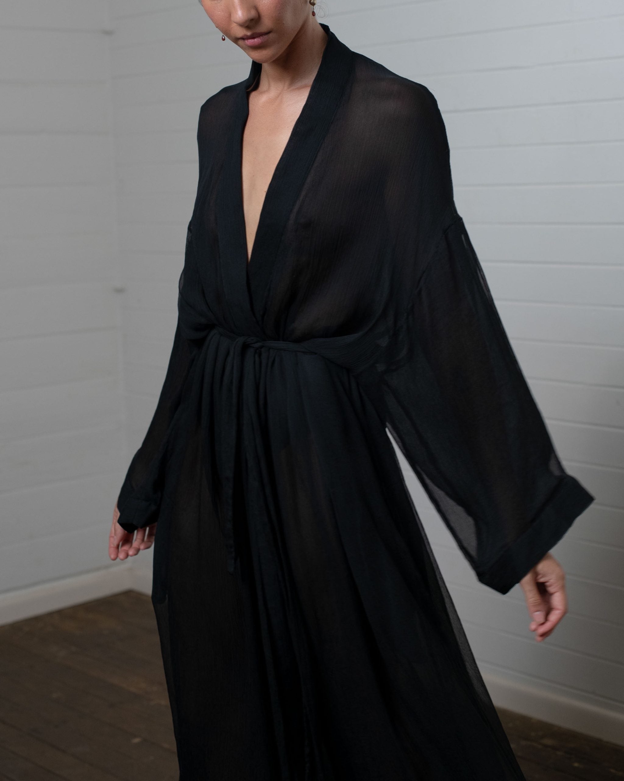 ROBE CRINKLE CHIFFON BLACK