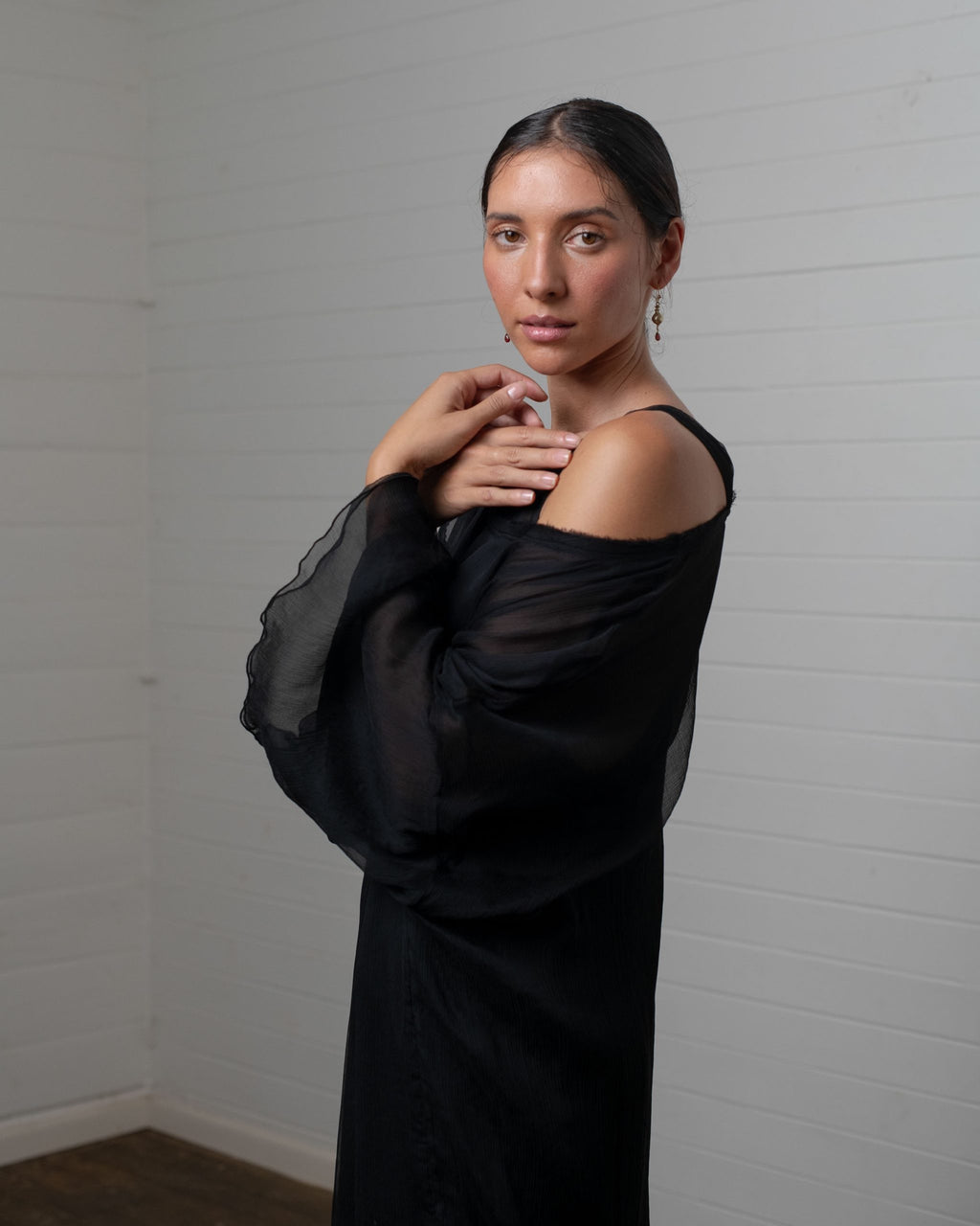 TUNIC CRINKLE CHIFFON BLACK