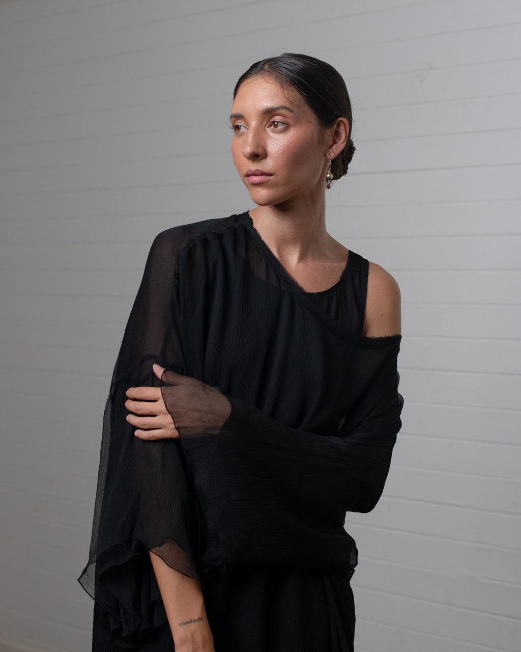 TUNIC CRINKLE CHIFFON BLACK