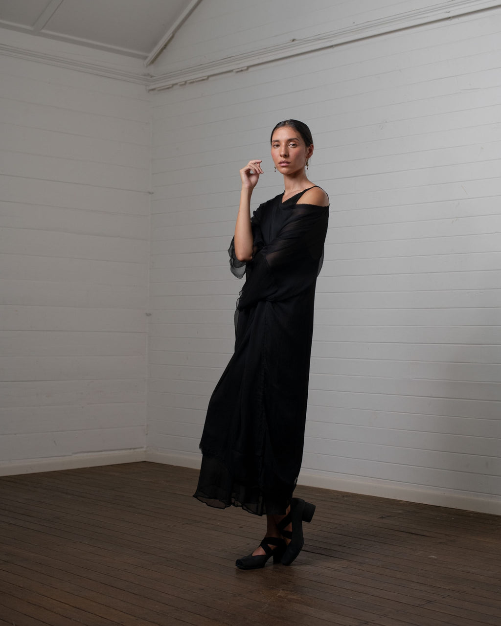 TUNIC CRINKLE CHIFFON BLACK