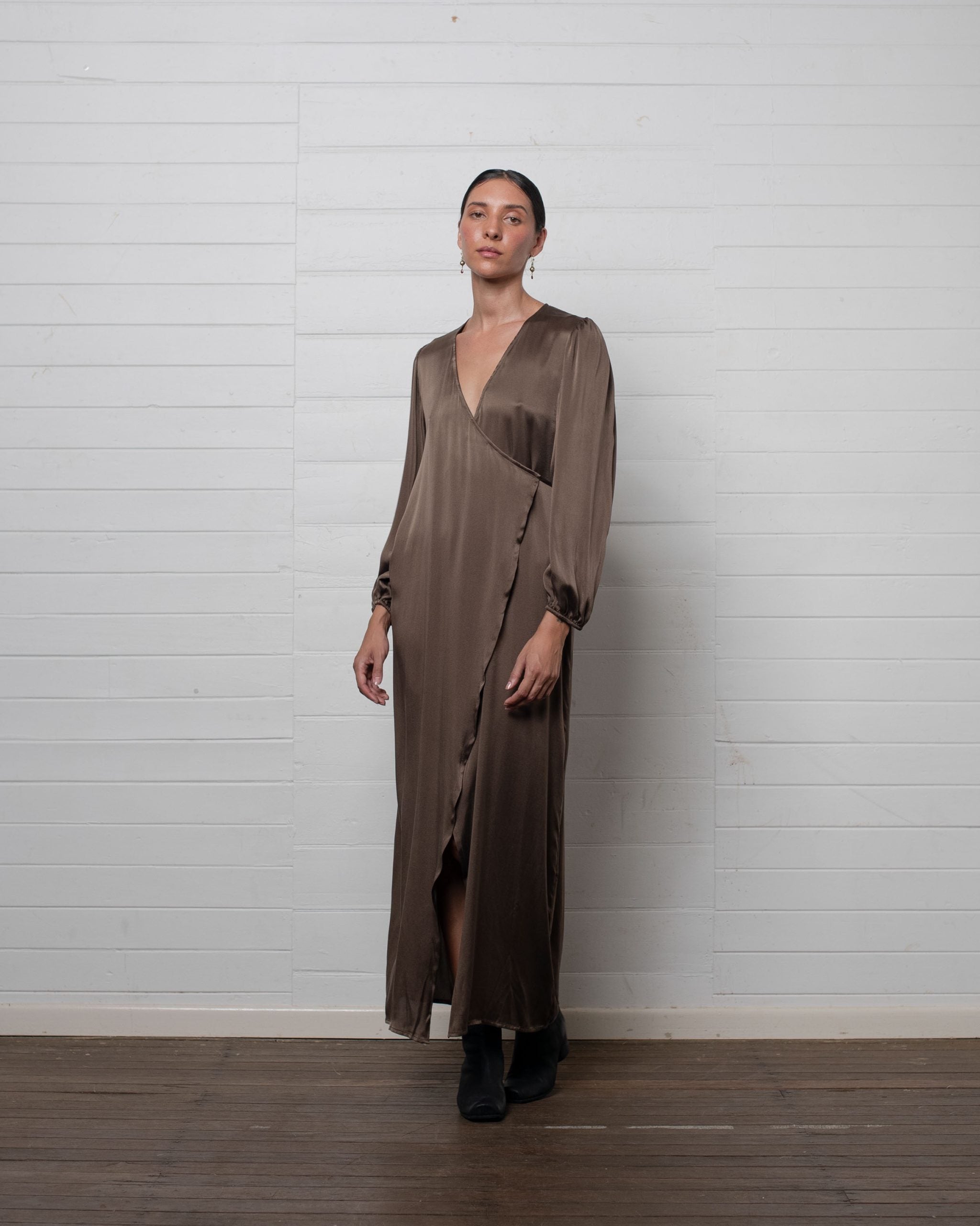 WRAP DRESS HAZELNUT