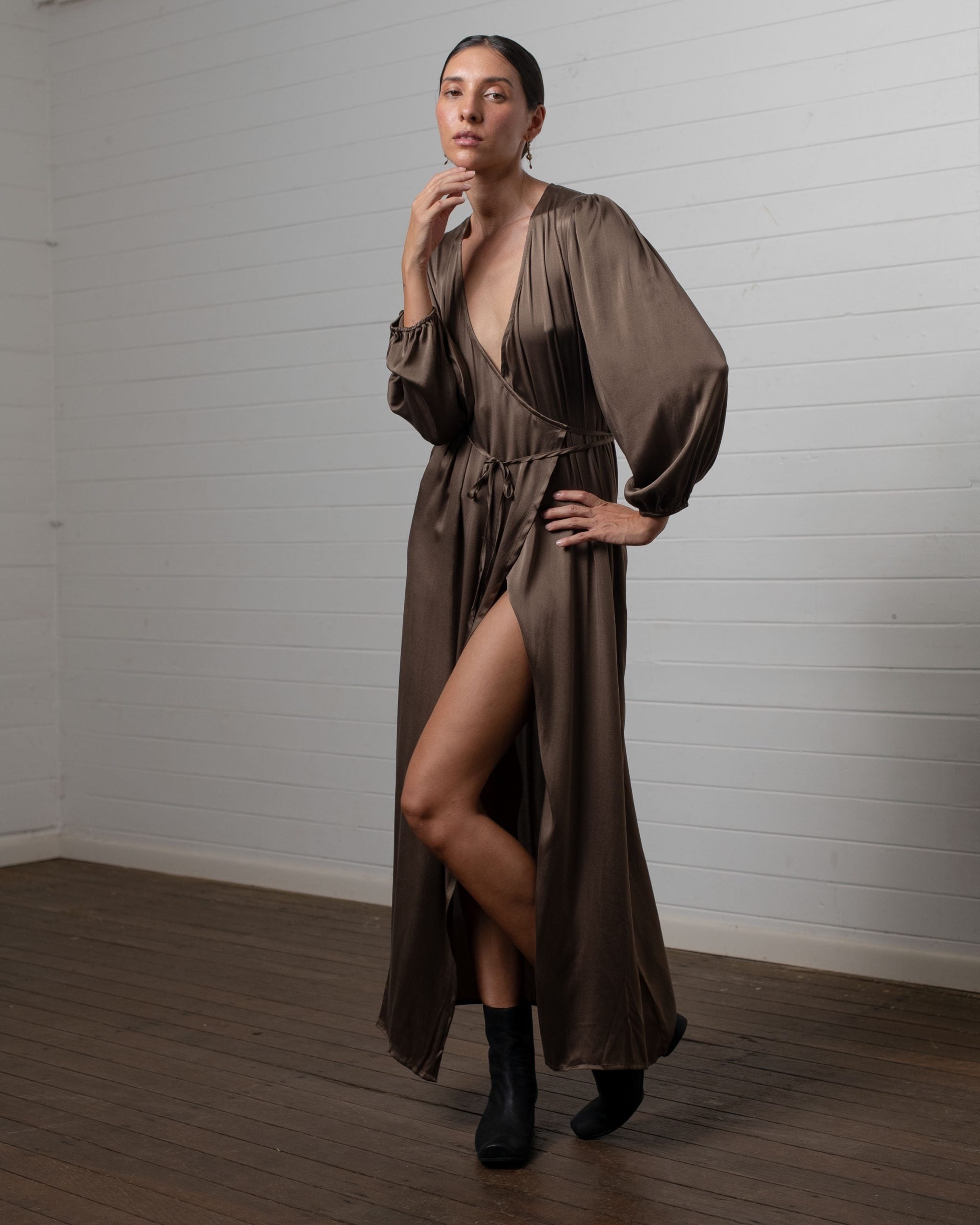 WRAP DRESS HAZELNUT