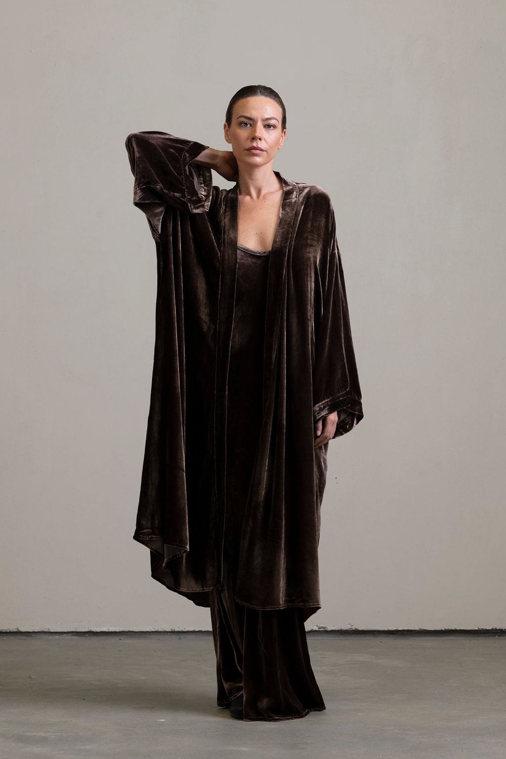 Silk Velvet Robe ~ Moka