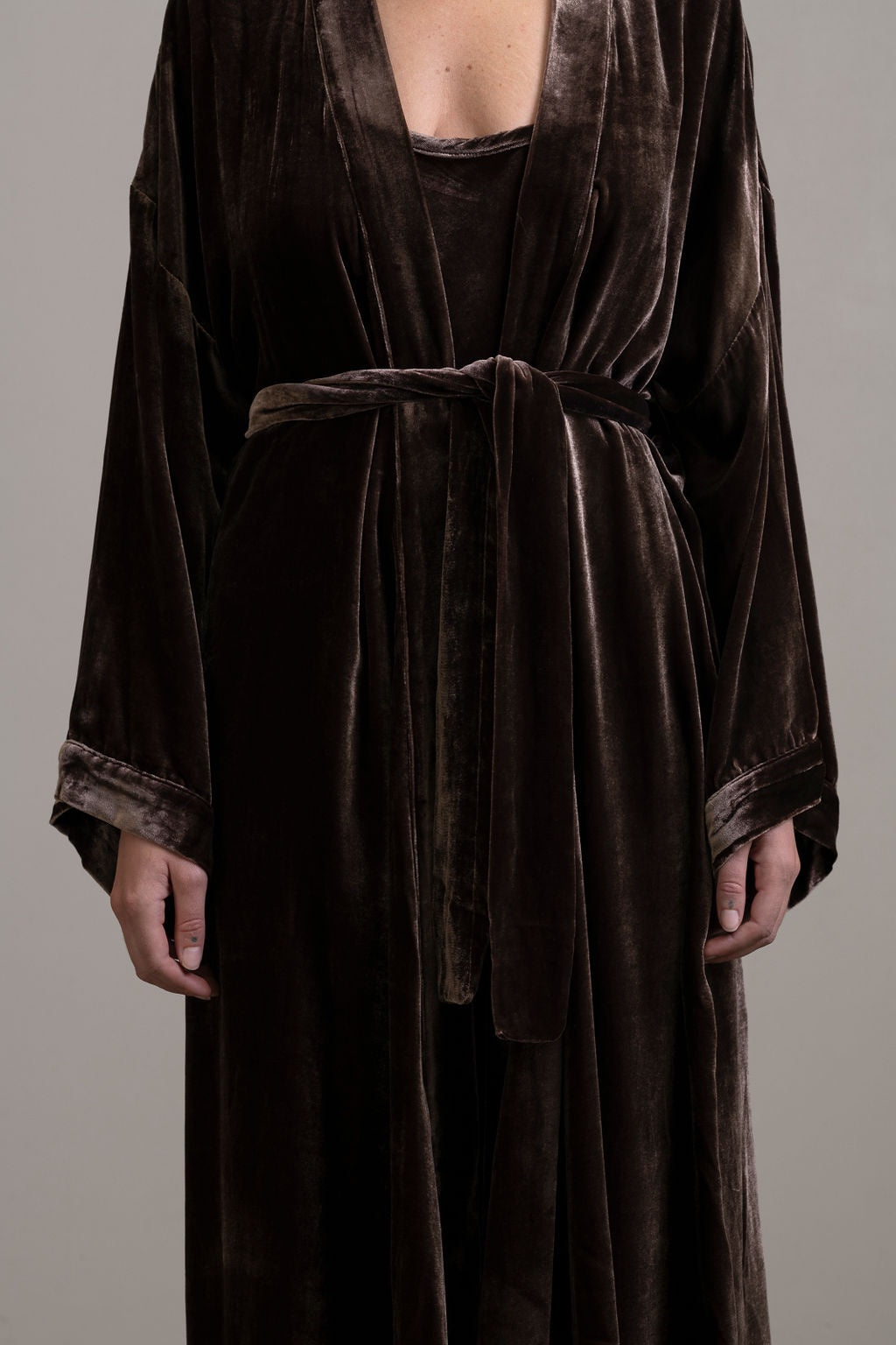 Silk Velvet Robe ~ Moka