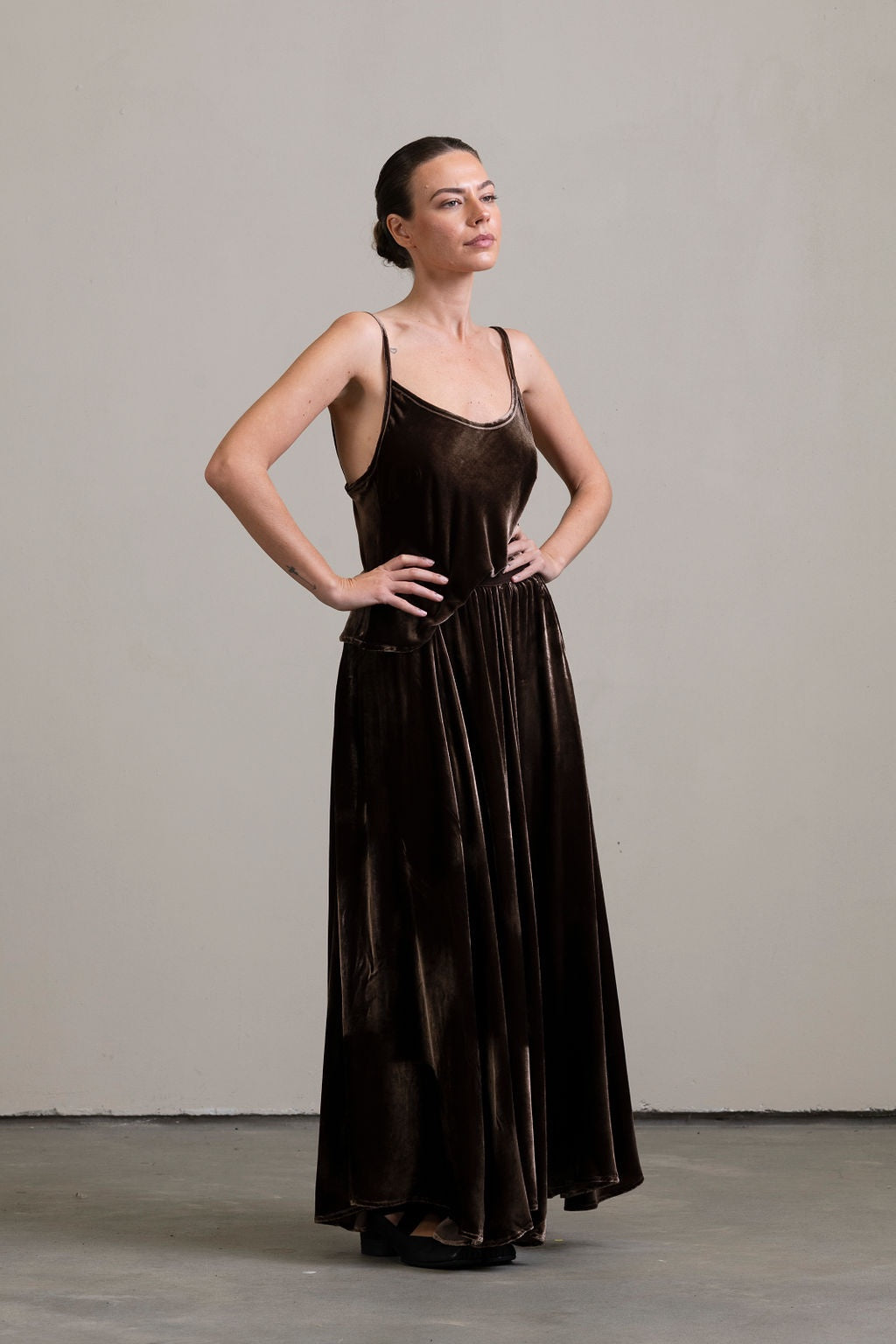 Silk Velvet Skirt ~ Moka