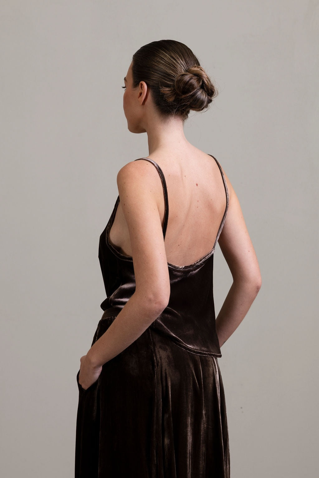 Silk Velvet Camisole ~ Moka
