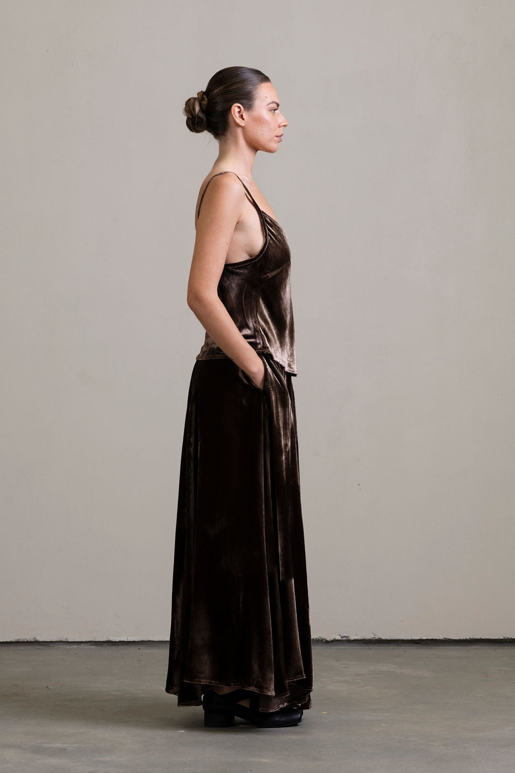 Silk Velvet Camisole ~ Moka