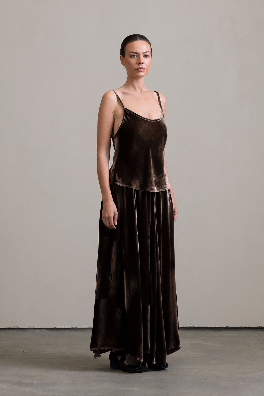 Silk Velvet Camisole ~ Moka