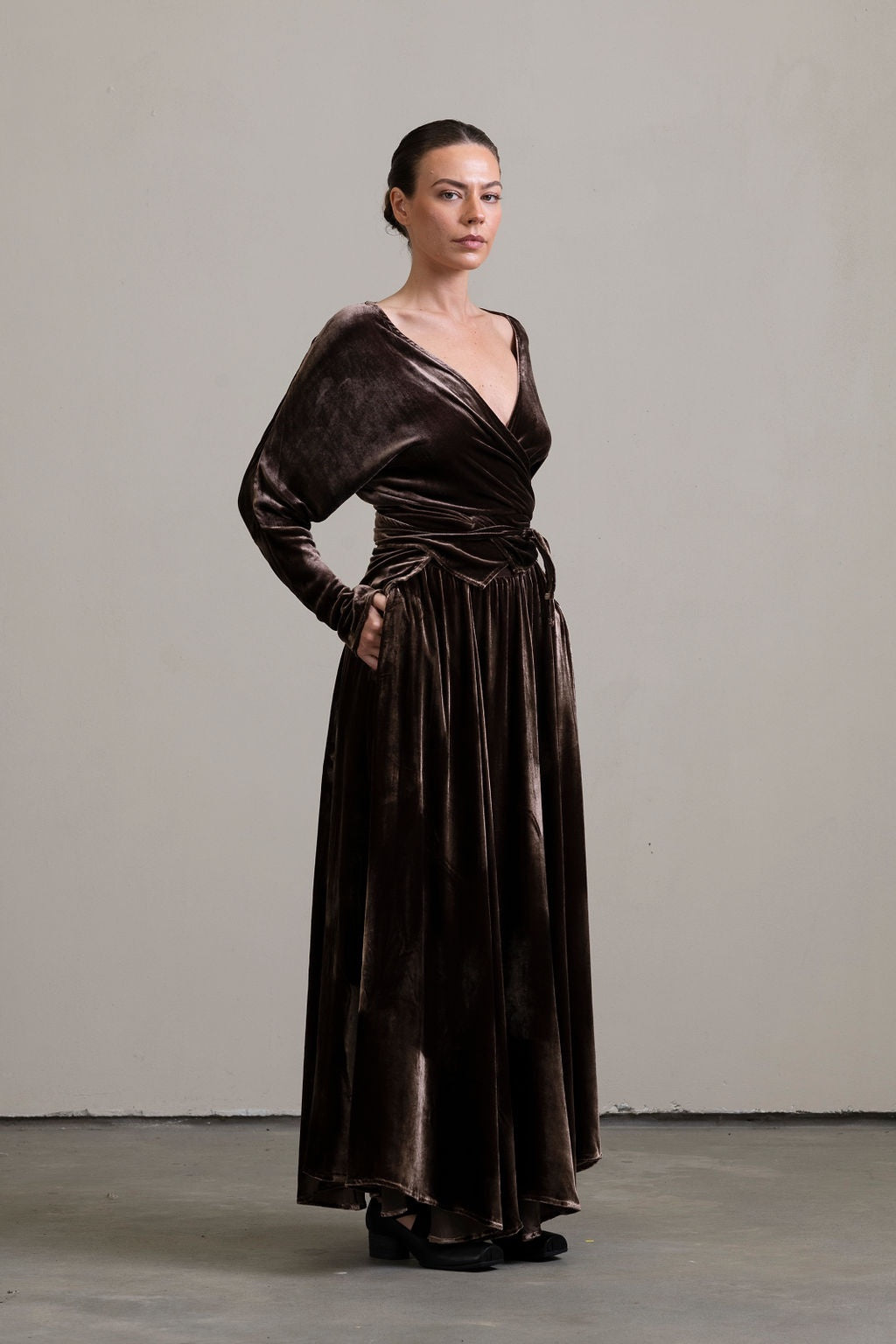 Silk Velvet Skirt ~ Moka
