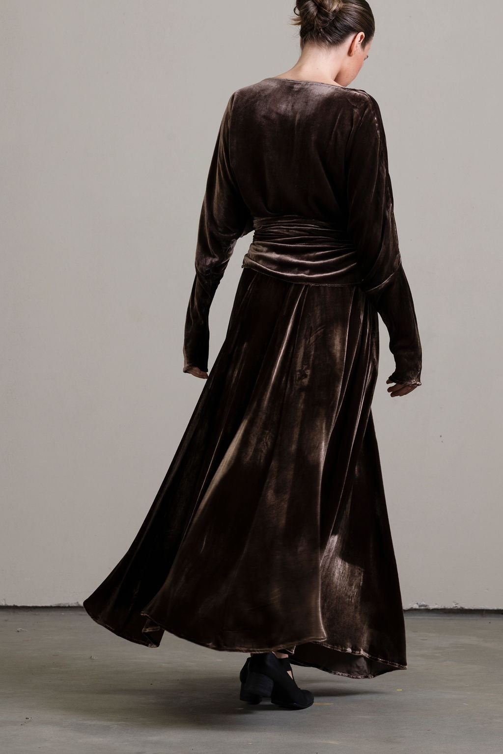 Silk Velvet Skirt ~ Moka