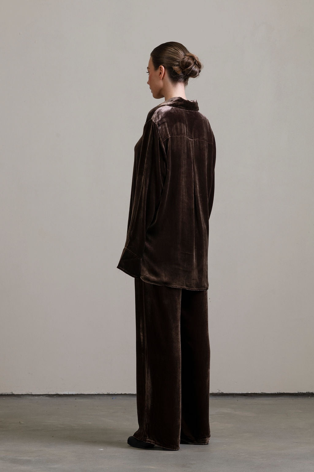 Silk Velvet Shirt ~ Moka
