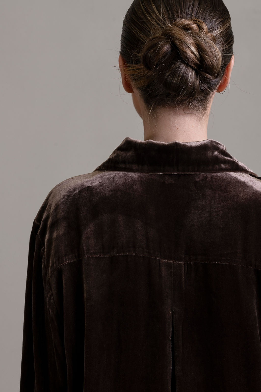 Silk Velvet Shirt ~ Moka