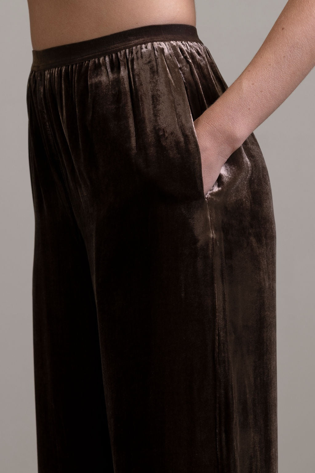 Silk Velvet Pant ~ Moka