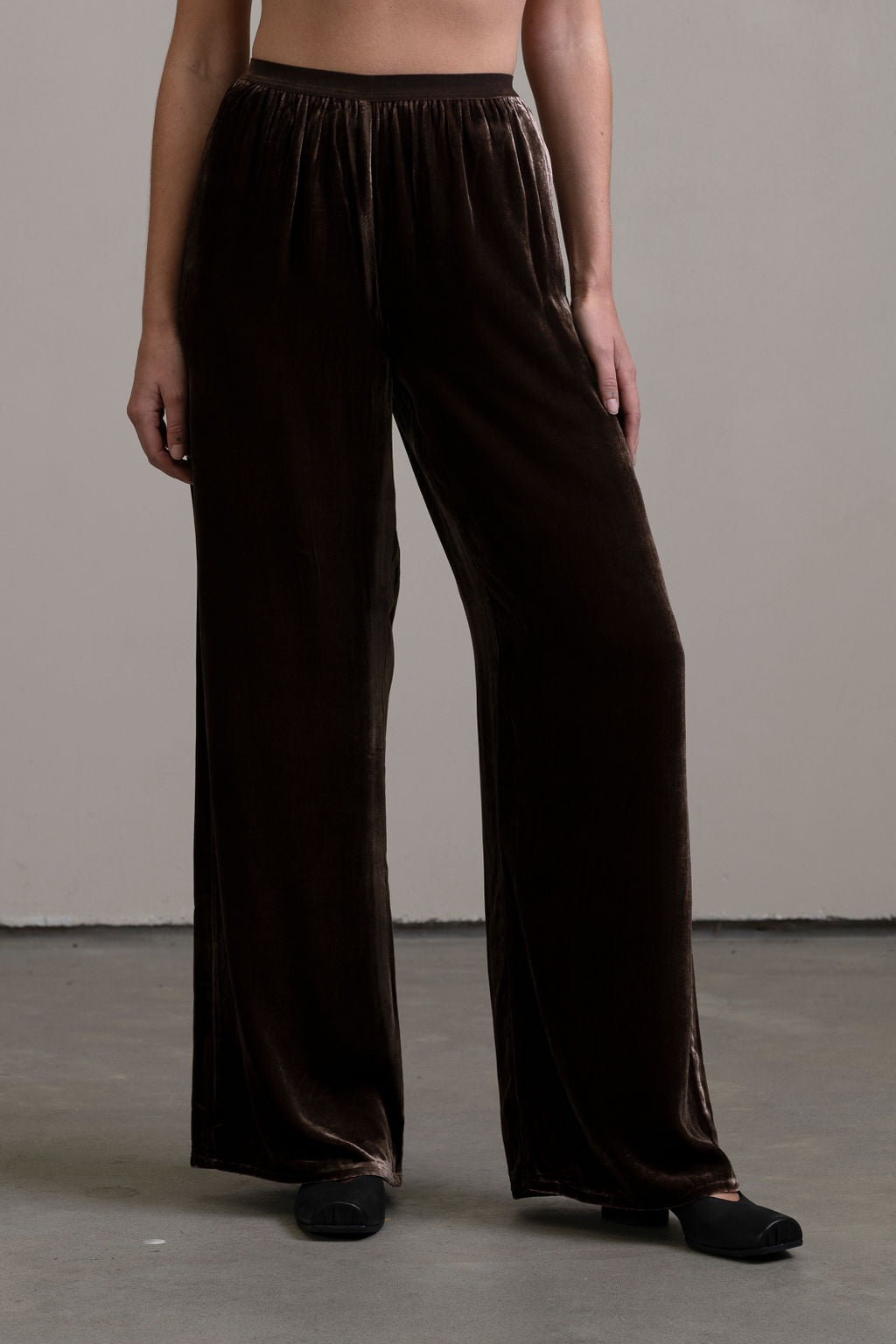 Silk Velvet Pant ~ Moka