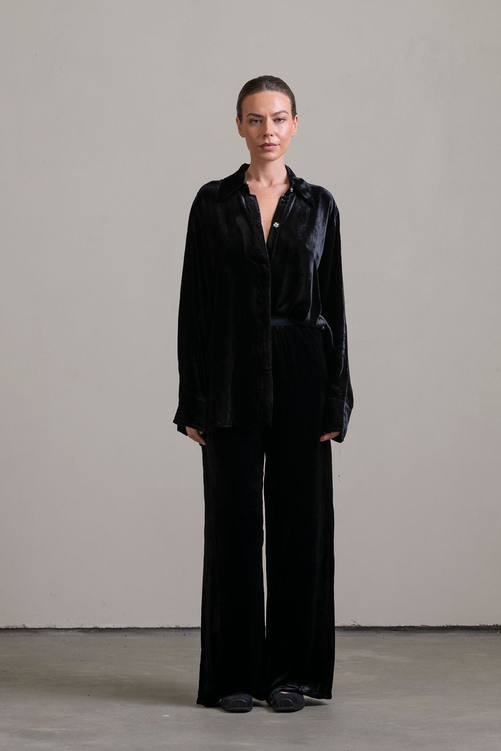 Silk Velvet Pant ~ Noir