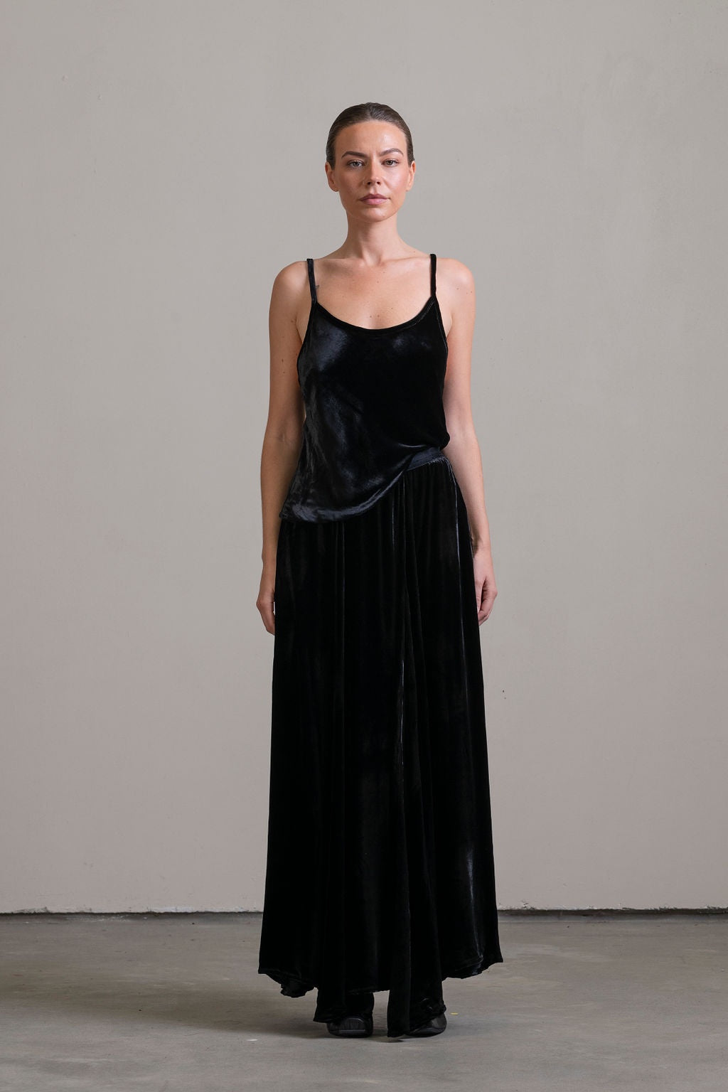 Silk Velvet Skirt ~ Noir