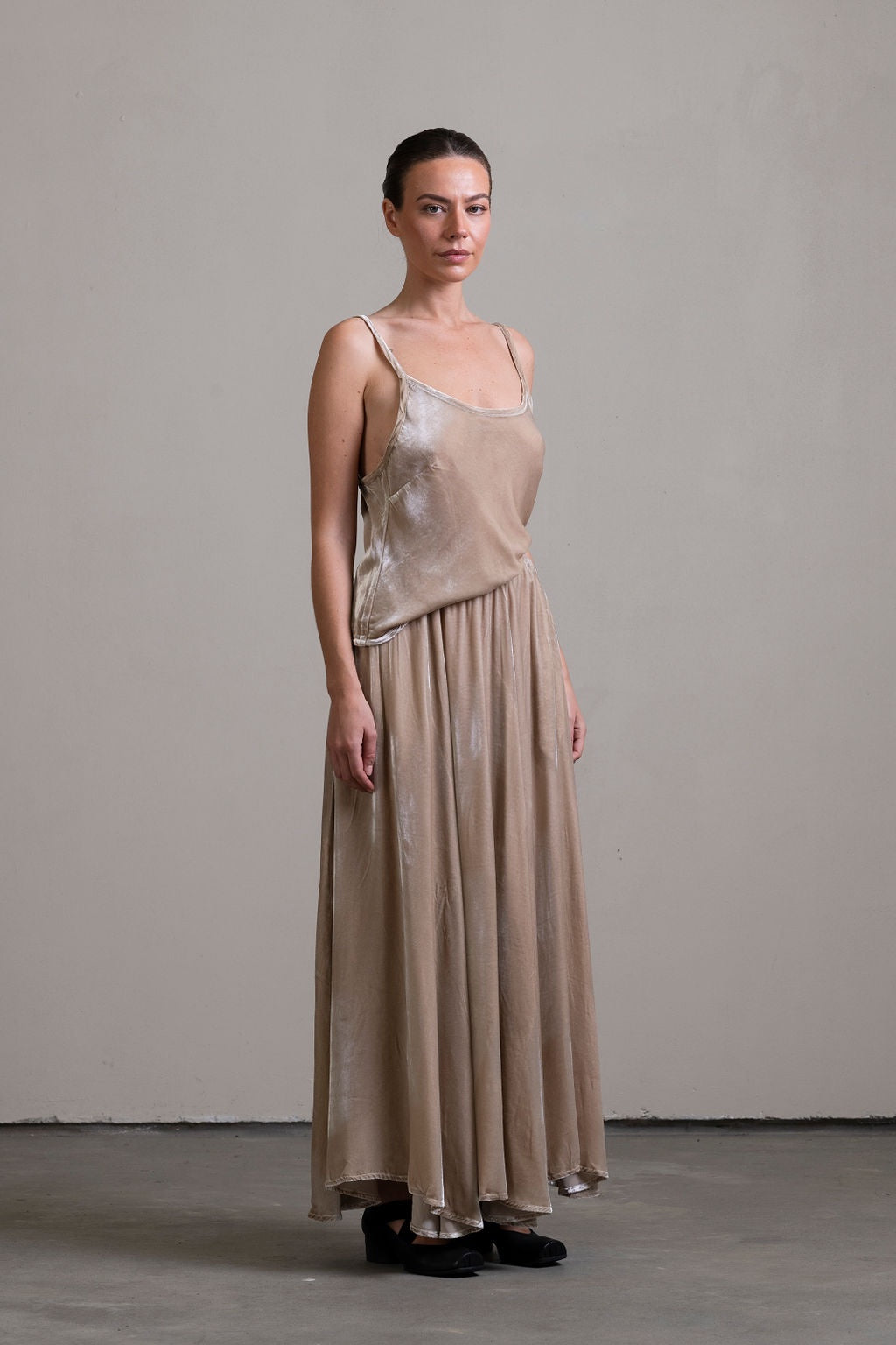 Silk Velvet Camisole ~ Stone