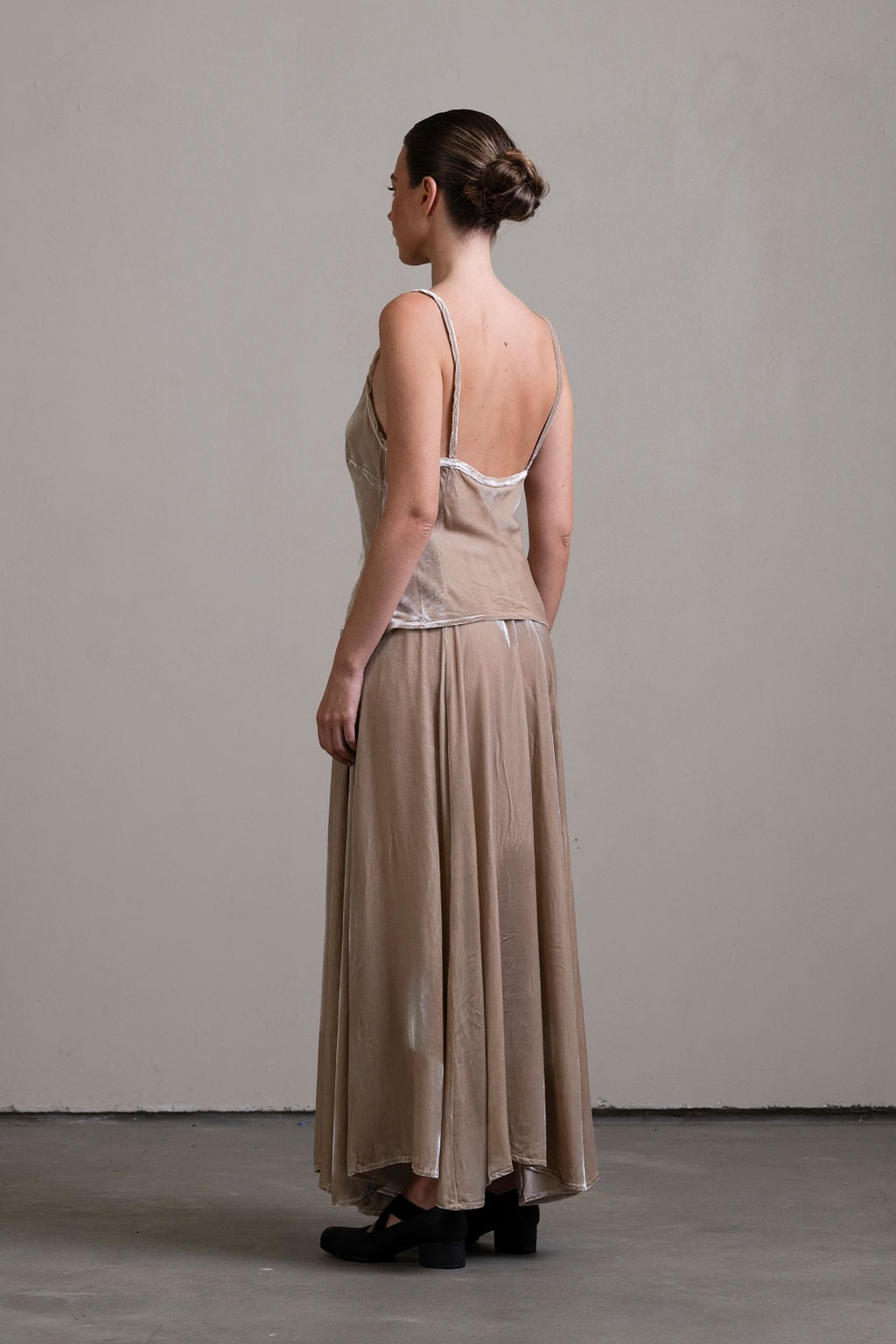 Silk Velvet Camisole ~ Stone