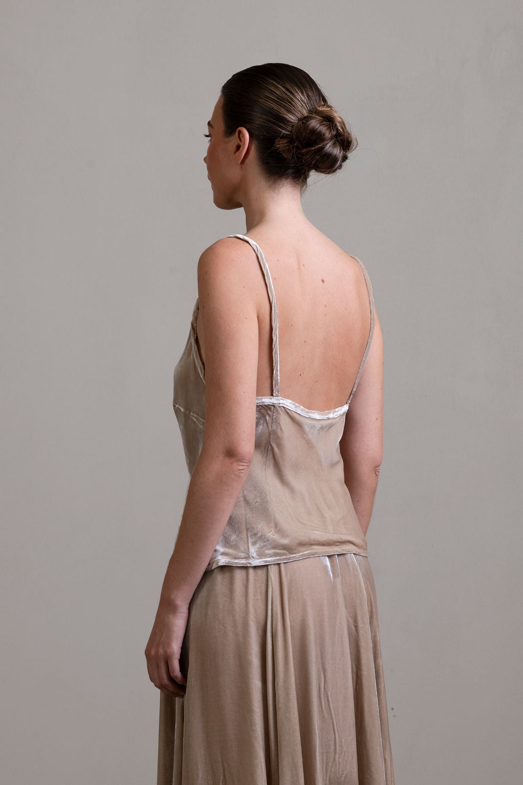 Silk Velvet Camisole ~ Stone