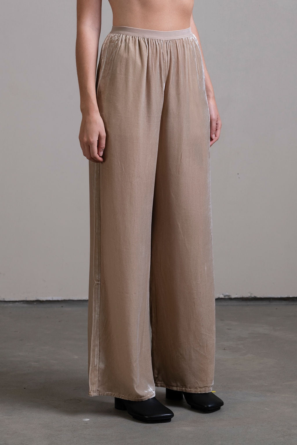 Silk Velvet Pant ~ Stone