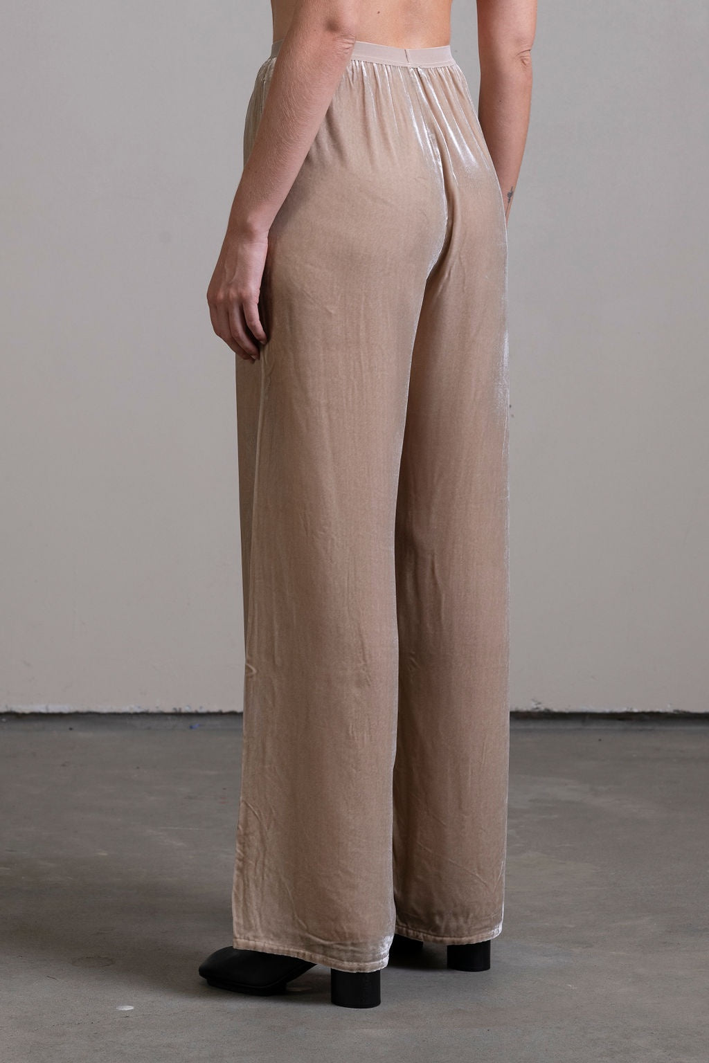 Silk Velvet Pant ~ Stone