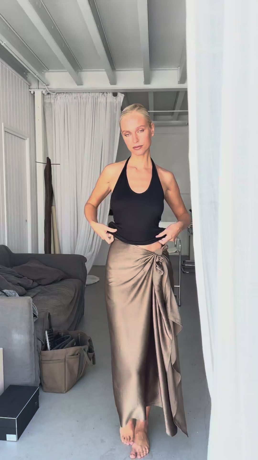 Silk Jersey Halter Top